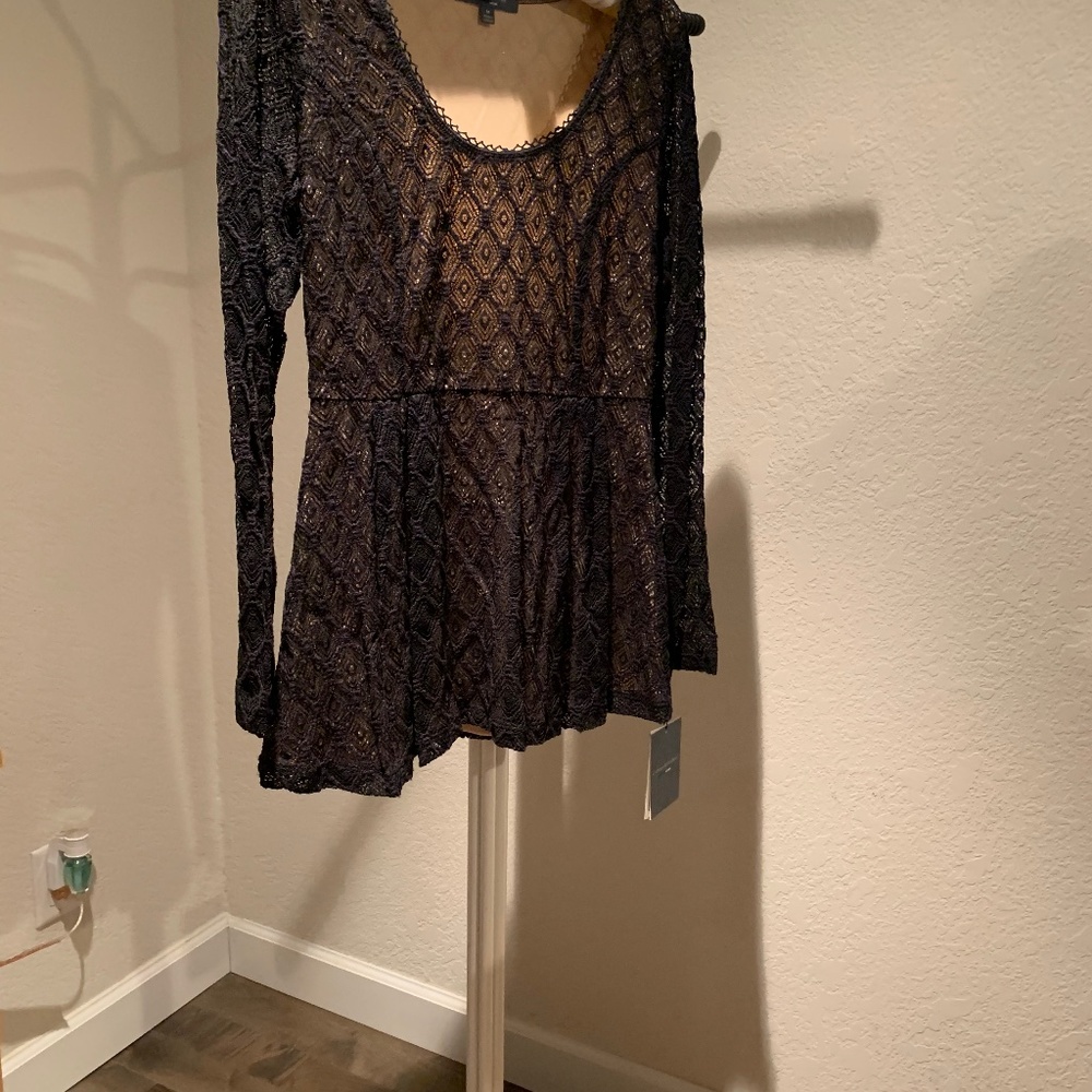 Lace lined shirt